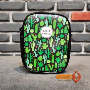 کیف دوشی چرمی طرح کاکتوس