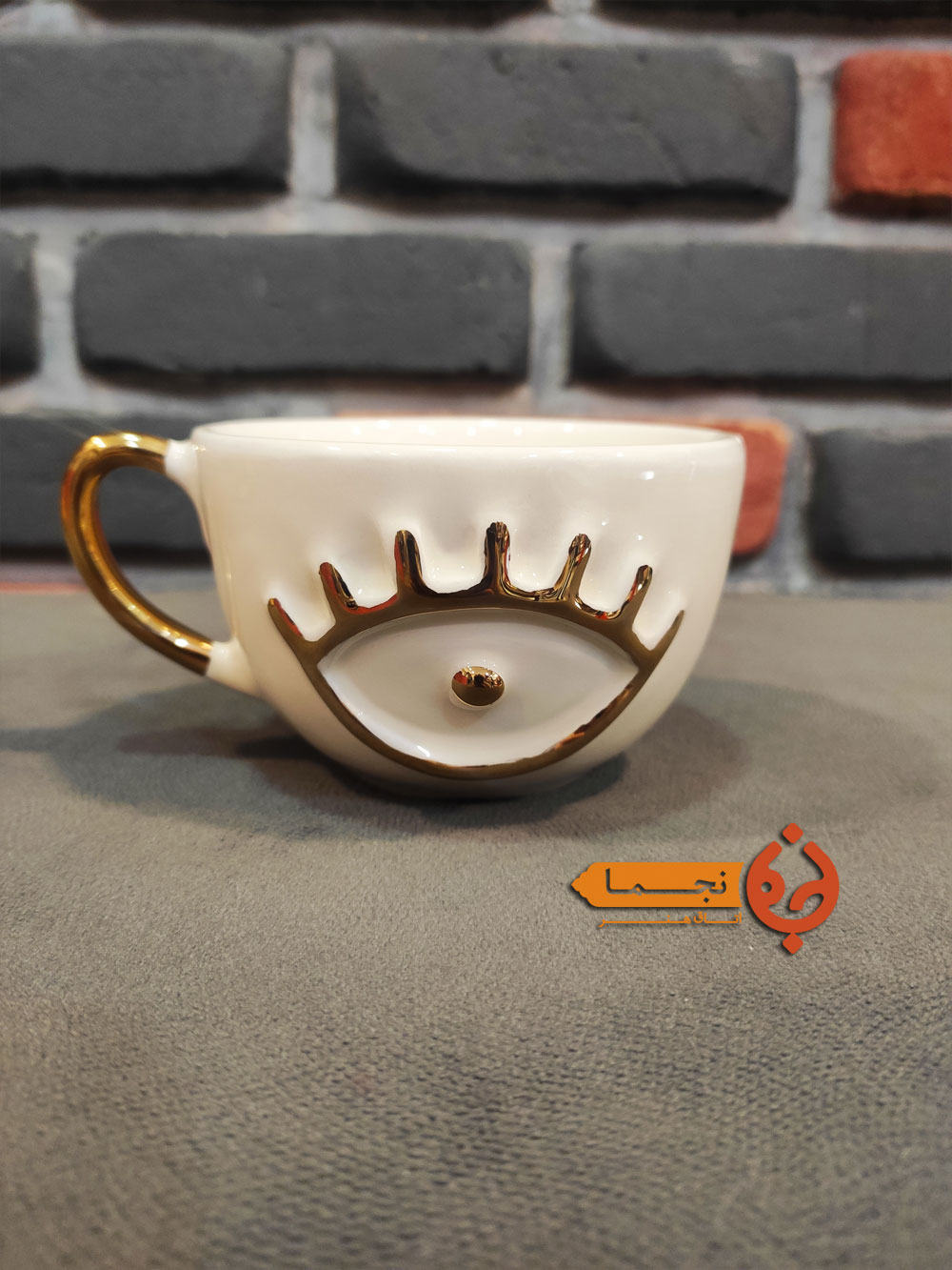 431HM05 ماگ دسته طلایی طرح چشم