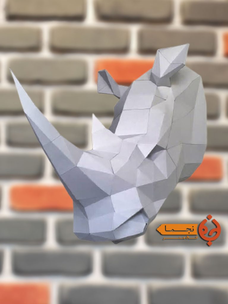 سازه کاغذی اوریگامی طرح کرگدن