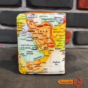 کیف پول کتی دور زیپ طرح نقشه