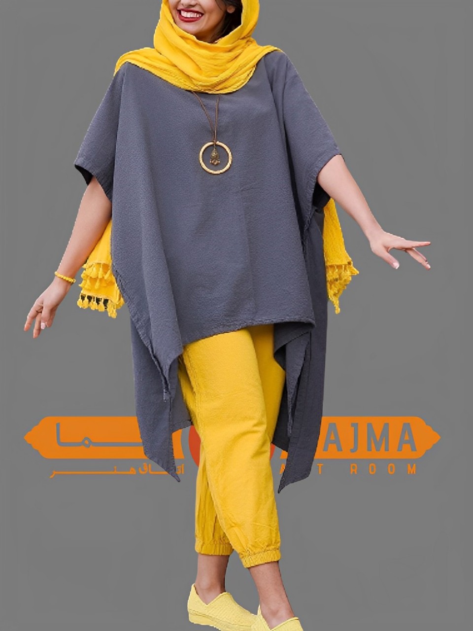 mphq01 پانچو الیاف طبیعی کد mp01 - Image 1