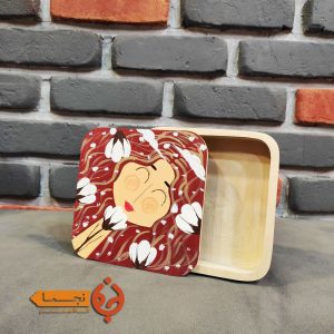 جعبه چوبی پذیرایی نقاشی شده با دست