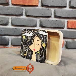 جعبه چوبی پذیرایی نقاشی شده با دست