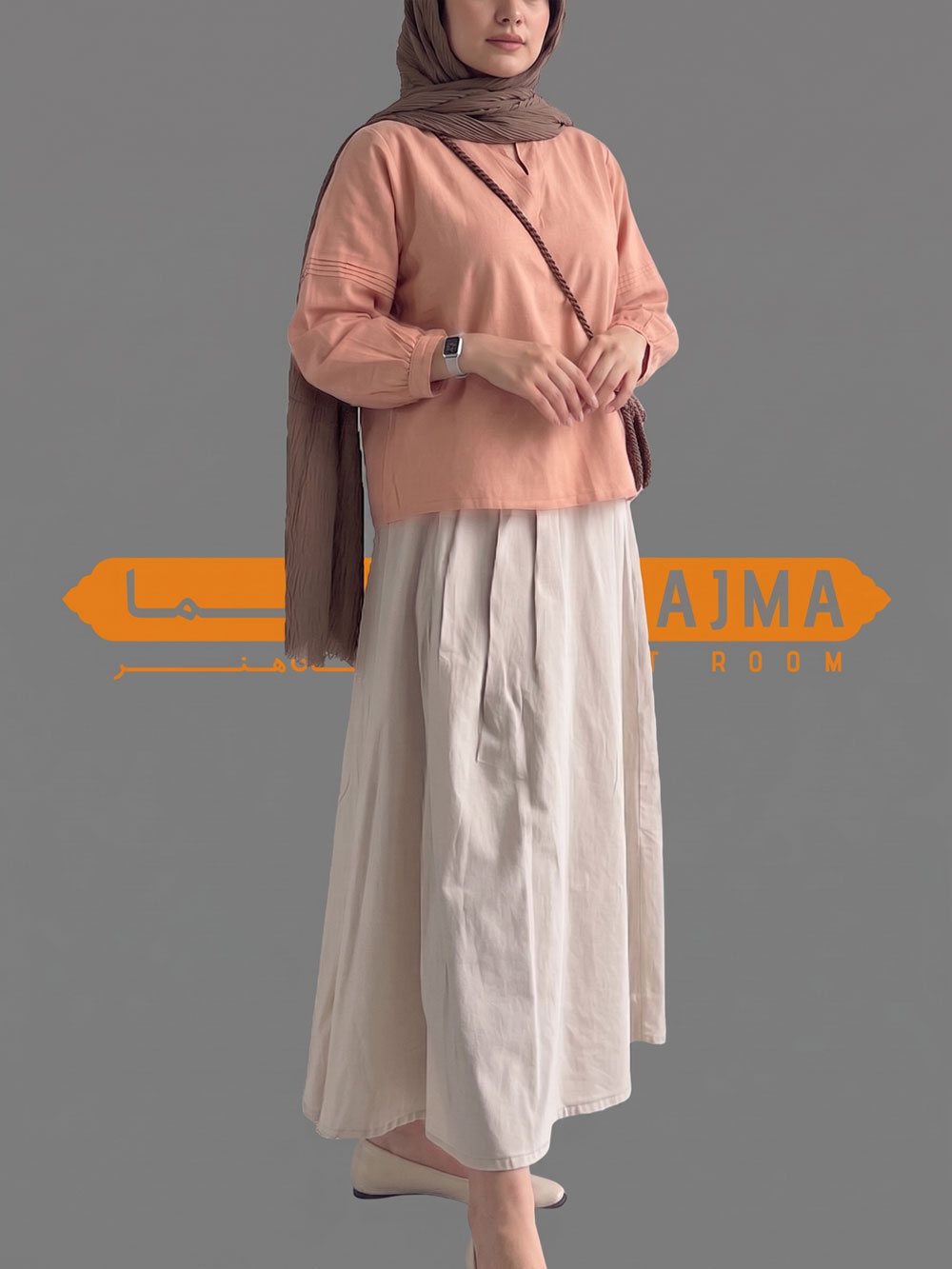 fdp-01 دامن جیبدار الیاف طبیعی کد fdp - Image 1